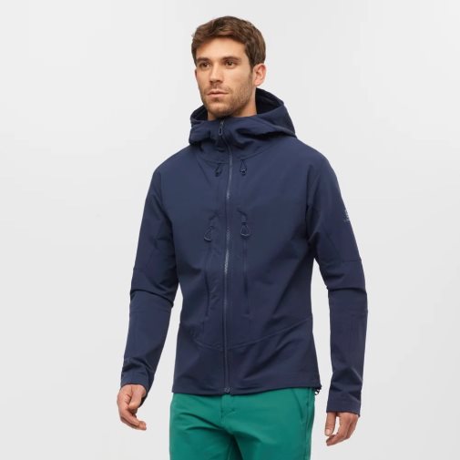 Navy Salomon Outpeak Softshell Full Zip Men's Jackets | IE SI9463